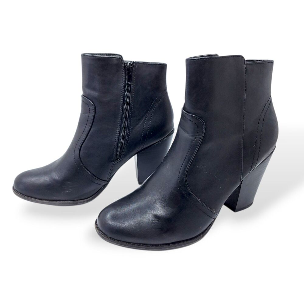 Dream Pairs Black Kendal Ankle Boots Size 8.5 – 3” Block Heel Zip Closure